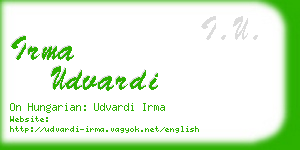 irma udvardi business card